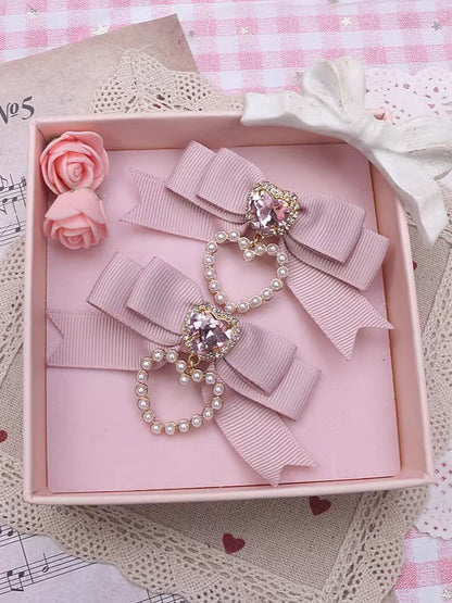 Kei Charm 4 Options Hairclip Color Jirai Heart Bowknot