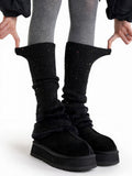 Knit Striped Sequin Leg Warmers - ModaSwings