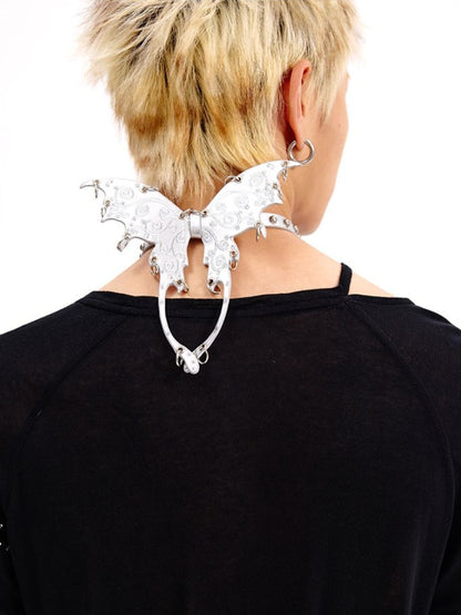 Punk Schwarz/Silber Schmetterling Choker