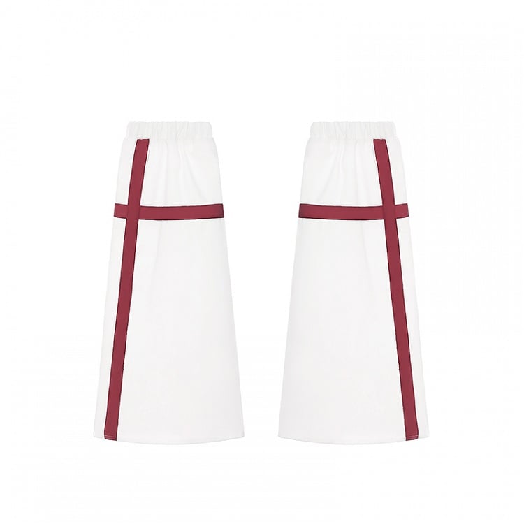 Yami Kawaii White Leg Warmers with Red Cross Design