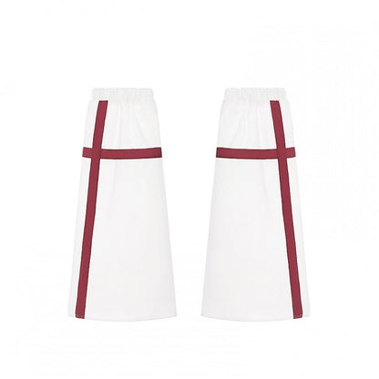 Yami Kawaii White Leg Warmers with Red Cross Design