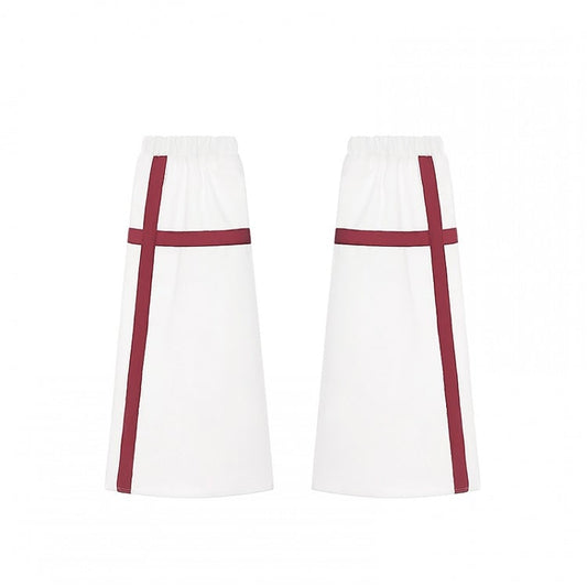 Yami Kawaii White Leg Warmers with Red Cross Design