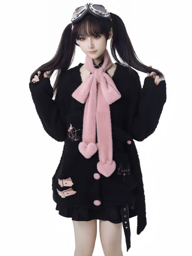 Rosa Schal mit weichen Herzen