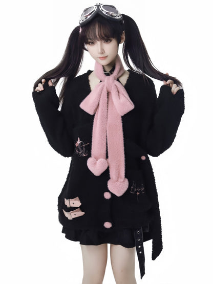 Rosa Schal mit weichen Herzen