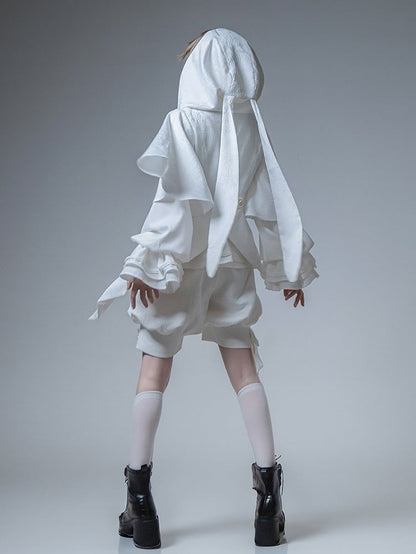 Knickerbocker Shorts Ouji Stoff Fashion Jacquard Weiß