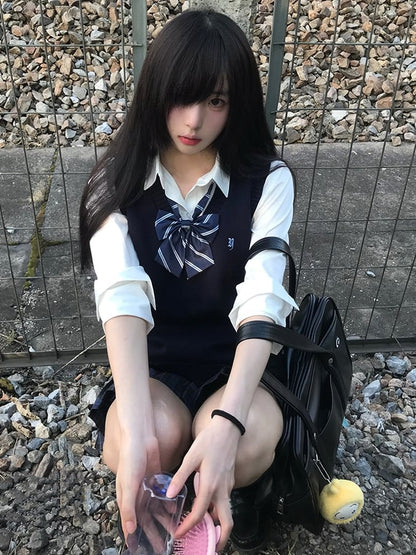 Letter Options 8 Preppy Uniform Vest JK Color Embroidery Style