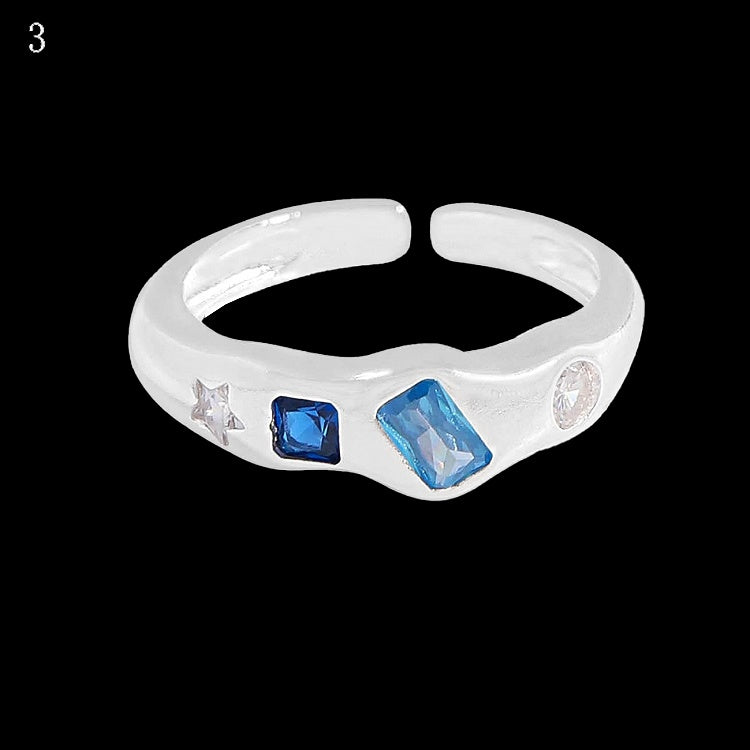 Ring 9 Strass Y2K Bittersüß Verzierte Optionen