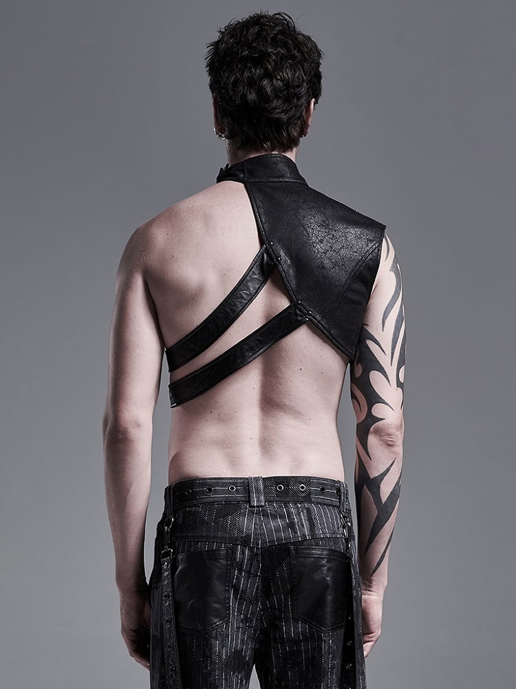 Black Men's Punk One-Arm Shoulder Armor