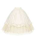 Beige Length Tea Elastic Under Waist Skirt