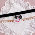 Schwarzes Halsband mit Charm-Kette und Band Stern Golden Reaper