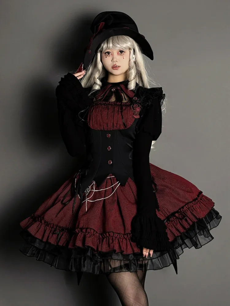 ブラック ジュリエットスリーブ フラウンスヘムライン ロングスリーブ トップス