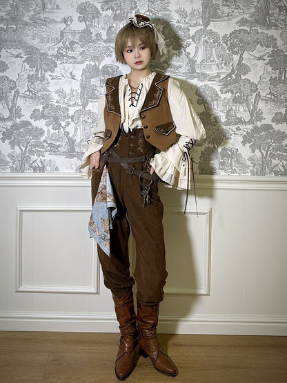 Coffee Ouji Vibes Lolita Waistcoat Delicate Embroidery Pirate