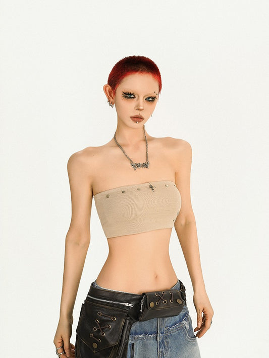 Top Studded Apricot Tube Punk
