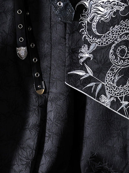 Dragon-Embroidered Han Ensemble with Corset & Trousers - Unknown Star