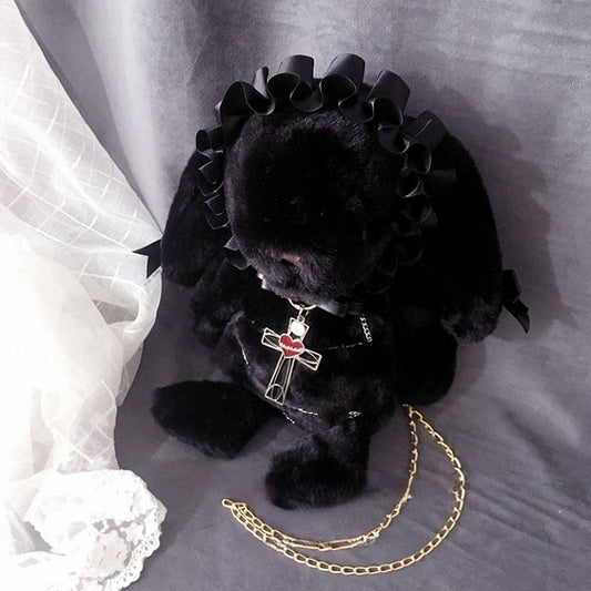 Bunny Black Bag Crossbody Plush