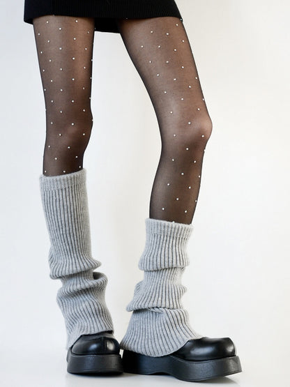 Tights Sheer Black/White Rhinestone