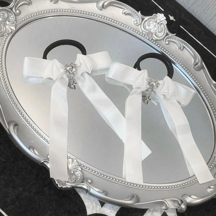 Decorated Bowknot Bat Rhinestone Wing Ties Black/White/Pink Design Hair