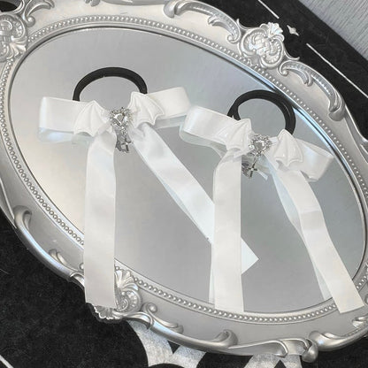 Decorated Bowknot Bat Rhinestone Wing Ties Black/White/Pink Design Hair