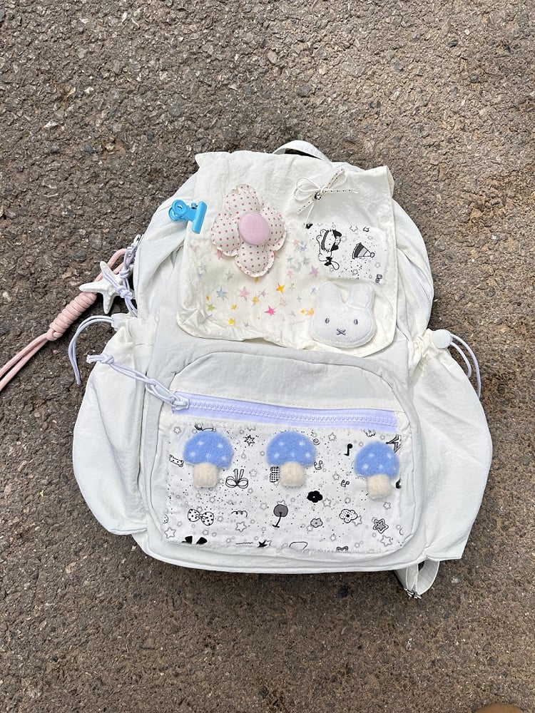 Y2K Double Shoulder Star Pattern Bag - Black Cherry Sauce