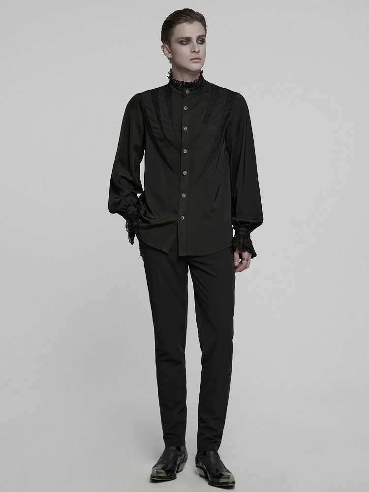 Segmentation Sharp Shirt Men's Black Teeth