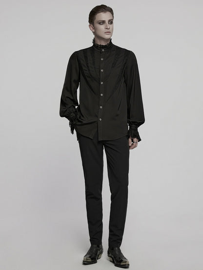 Segmentation Sharp Shirt Men's Black Teeth