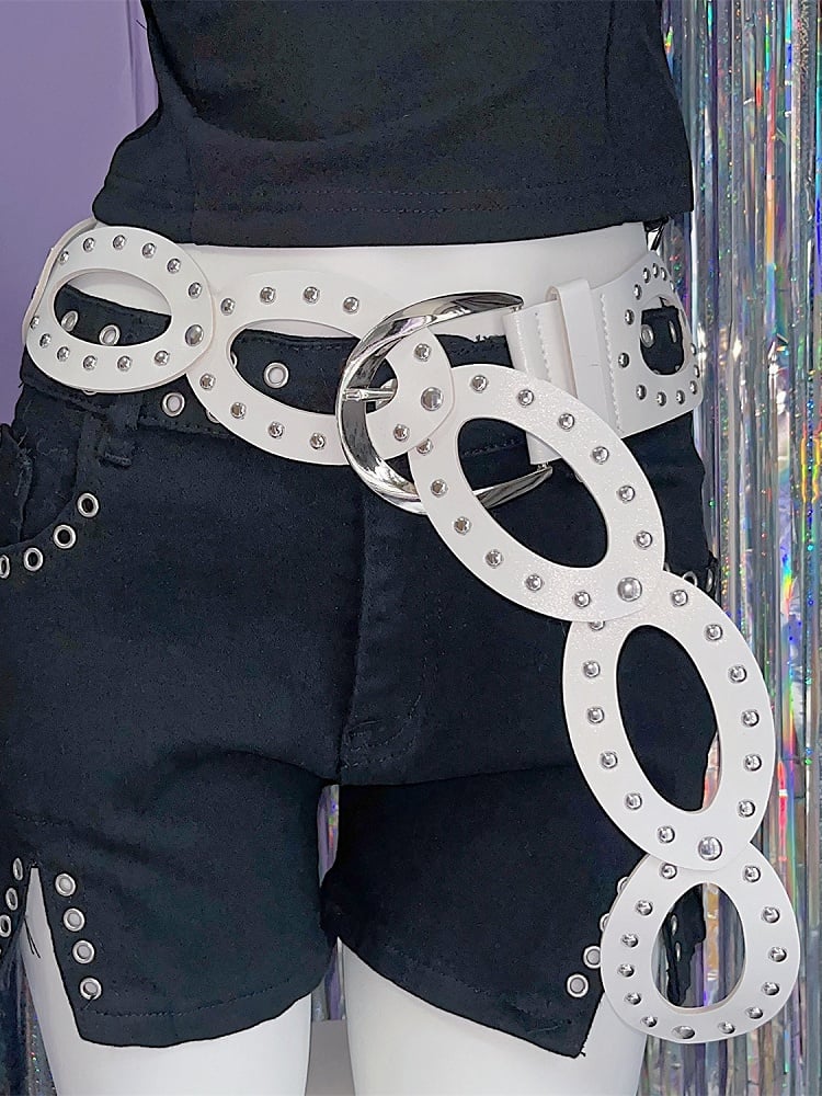 Handgelenk verzierte Gürtel mit Nieten Pink/Weiß/Schwarz