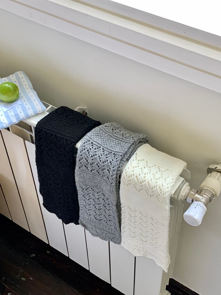 Knitted Warmers Leg Grey/Black/White