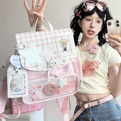 Ohr Kawaii Abnehmbarer Halter mit Kartenrucksack Bunny Charm Pink Ita