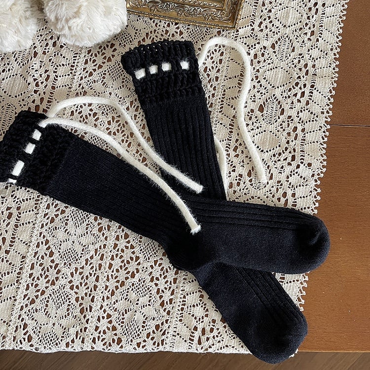 Cuffs Drawstring Ribbed with Socks