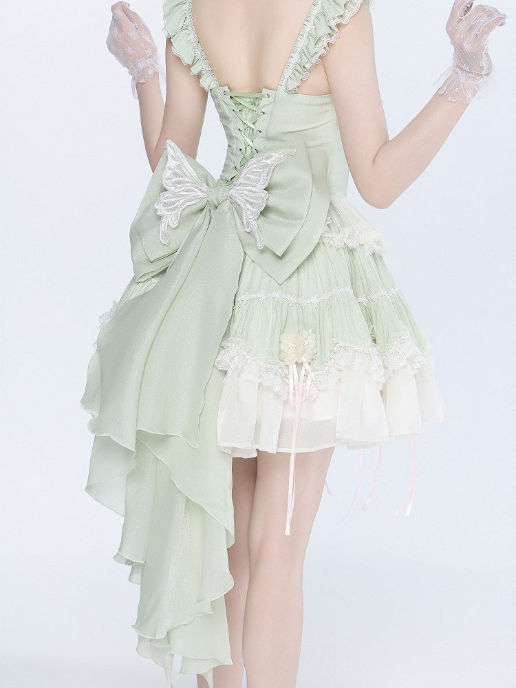 Light Green Butterfly Big Bow Train - Decorated - DevilInspired Exclusive Collection