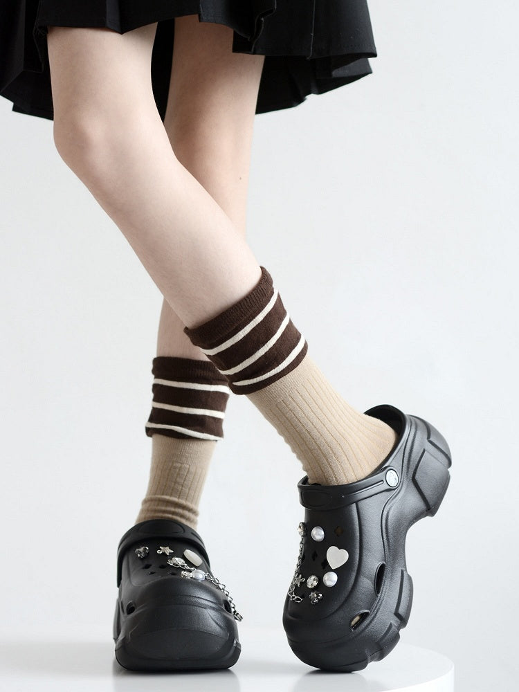 Fake Design Pattern 4 Two-Pieces Socks Striped Colors