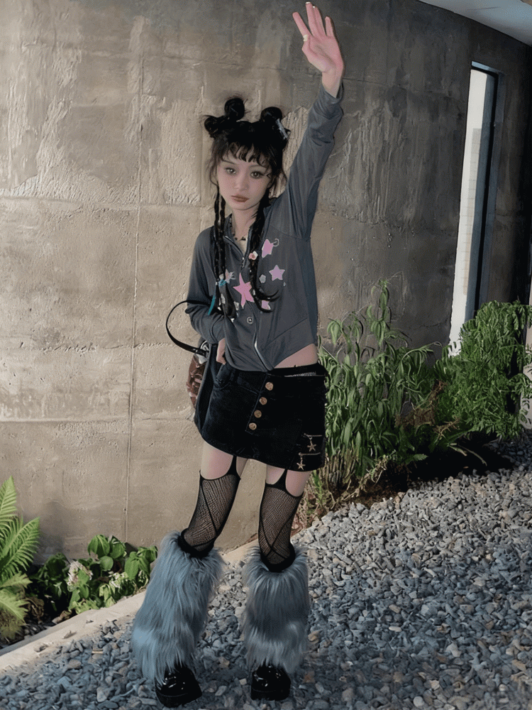 Warmers 20CM/30CM Y2K Shaggy Gray Leg