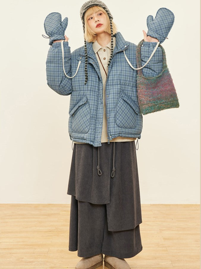 Wide-leg Cut Dark Design Pants Asymmetrical Gray