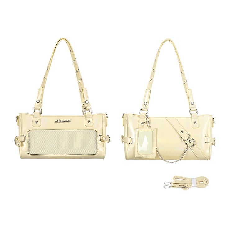 Board Yellow Leather Vintage Shoulder Ita Bag Display PU