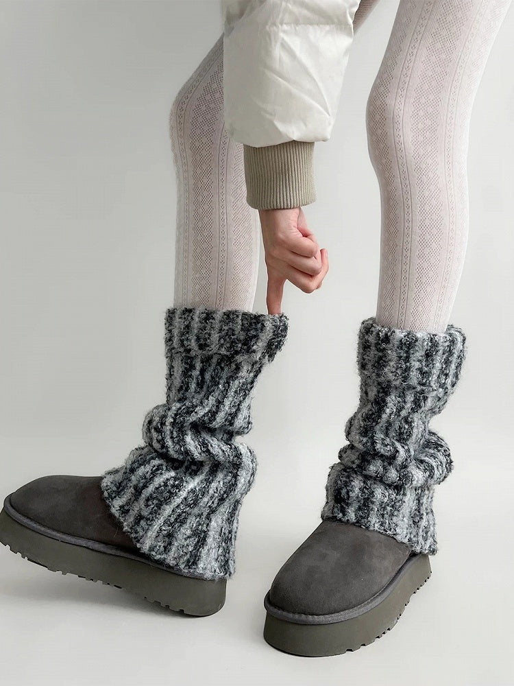 (4 Warmers Colors) Leg Marled Ribbed