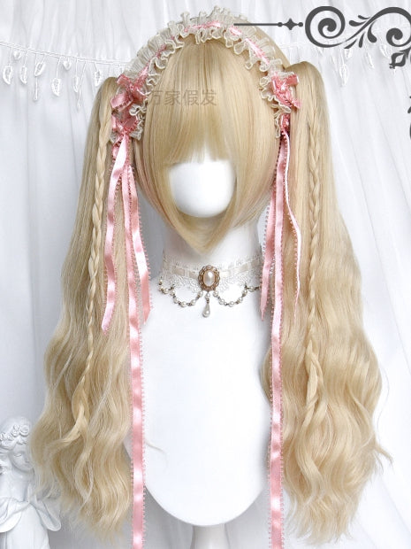 Clips Claw Wavy Blonde Two Ponytails