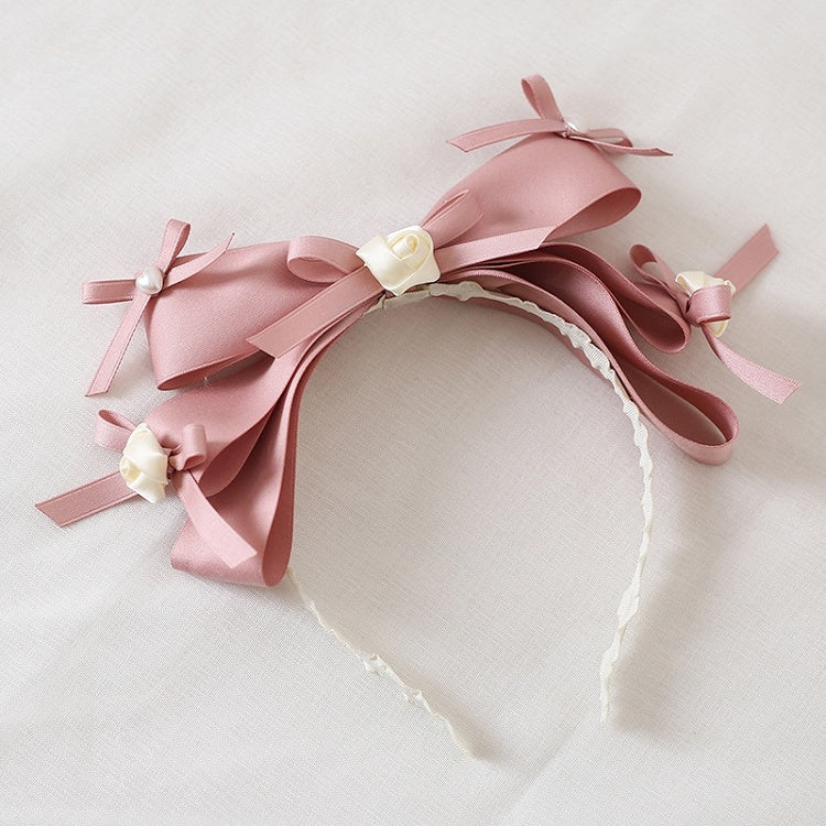 Pink Elegant Flower Bowknot KC White Buds With