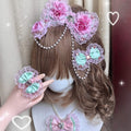 Rose Sweet with Accessories Gyaru Mint Style Hime Fashion Pink