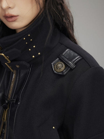 Jacket Closure Black Zip Toggle - Mock Neck Vintage