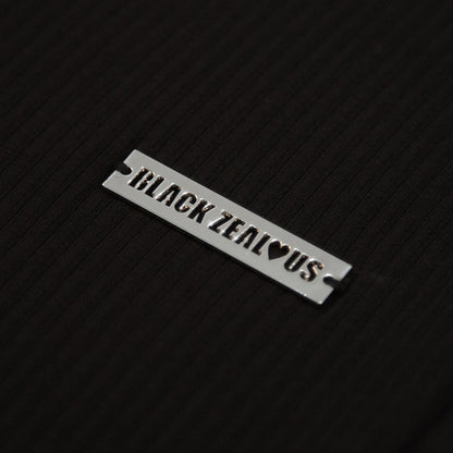 Strickhose Stretchy High-Waist - Ausgestellt Figurschmeichelnd Schwarz