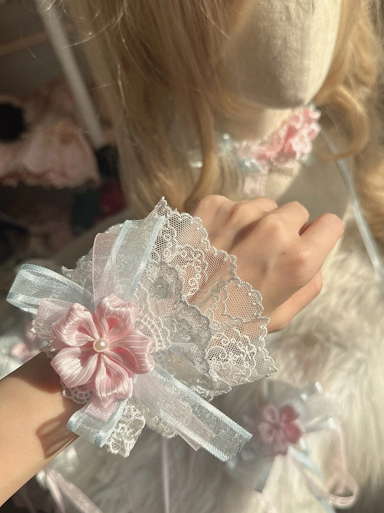 Floral Accessories (Ring or Wrist Sakura Pink Cuffs) Sweet Lolita