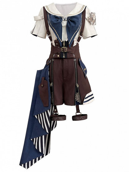 Gestreifte Schleppe Blau