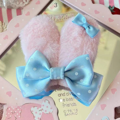 Ears Bowknot Bunny 13 Options Polka-dot Hairclip Decorated Pattern