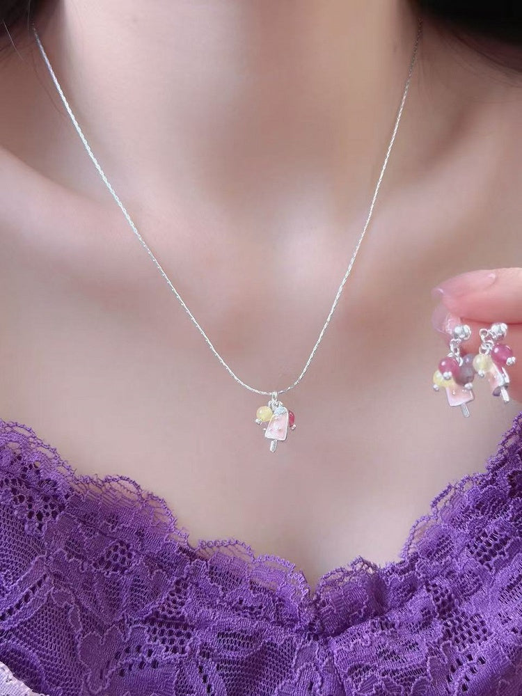 3 Ice Pendant Options Cream Necklace