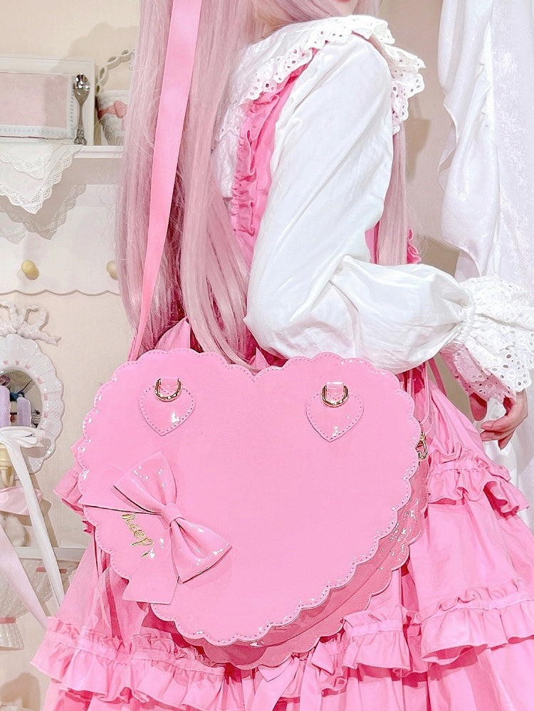 Barbie Design Leather Heart-shaped - Bag Pink 2-Way PU Lolita in Sweet