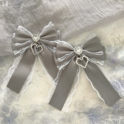 Heart Decorated 15 Hairclips Options Bowknot