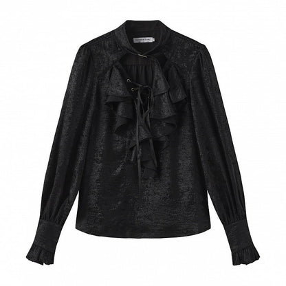 Pirate-Inspired Long-Sleeve Shirt in Ouji Lolita Style - Danger Girl