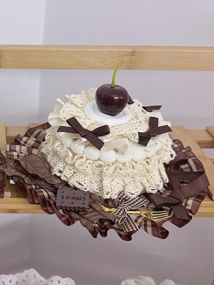 Sweet Hat Cake Lace Size Coffee Mini Beige Cherry Options 2 Lolita