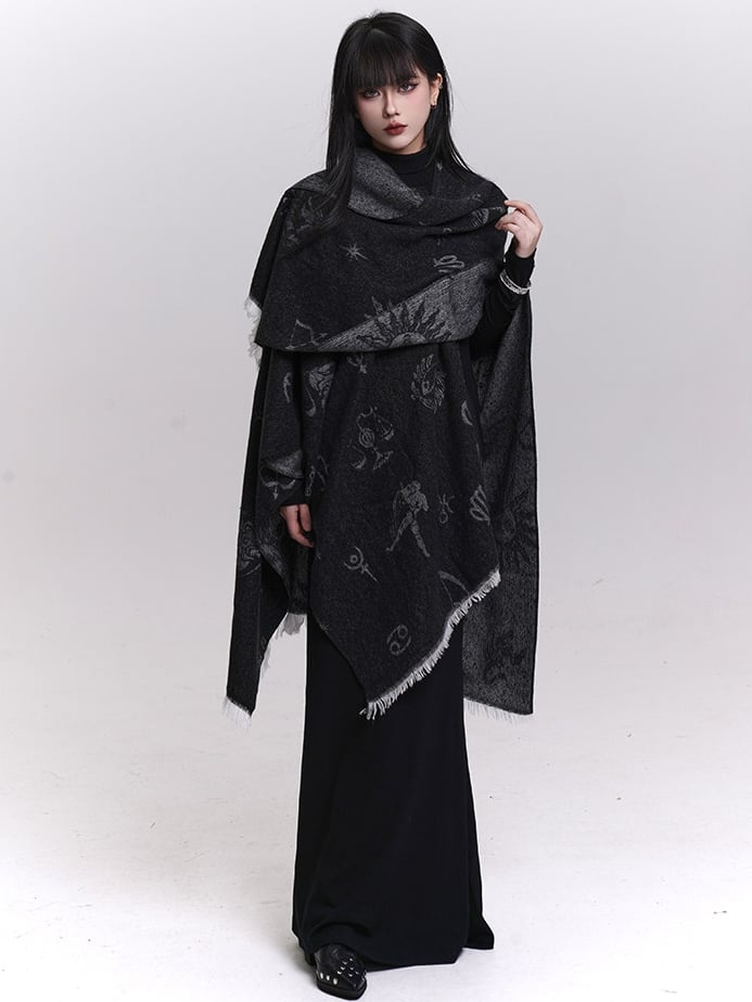 Christmas Shawl Black - Sun