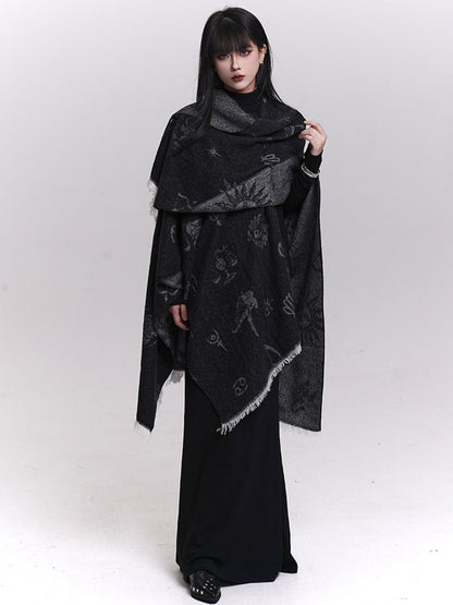 Christmas Shawl Black - Sun
